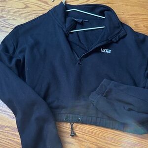 Vans Black Fleece Quarter-Zip Top